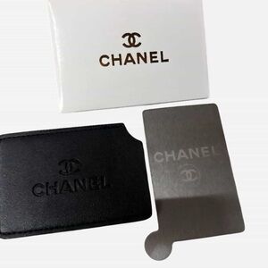 Chanel Black Card Holder/Mirror
